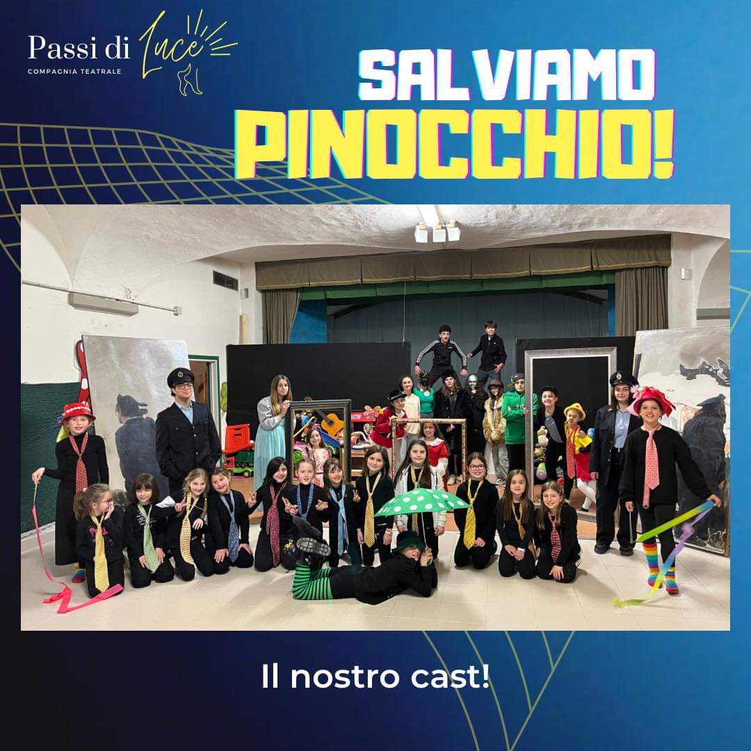 Il cast dello spettacolo Salviamo Pinocchio