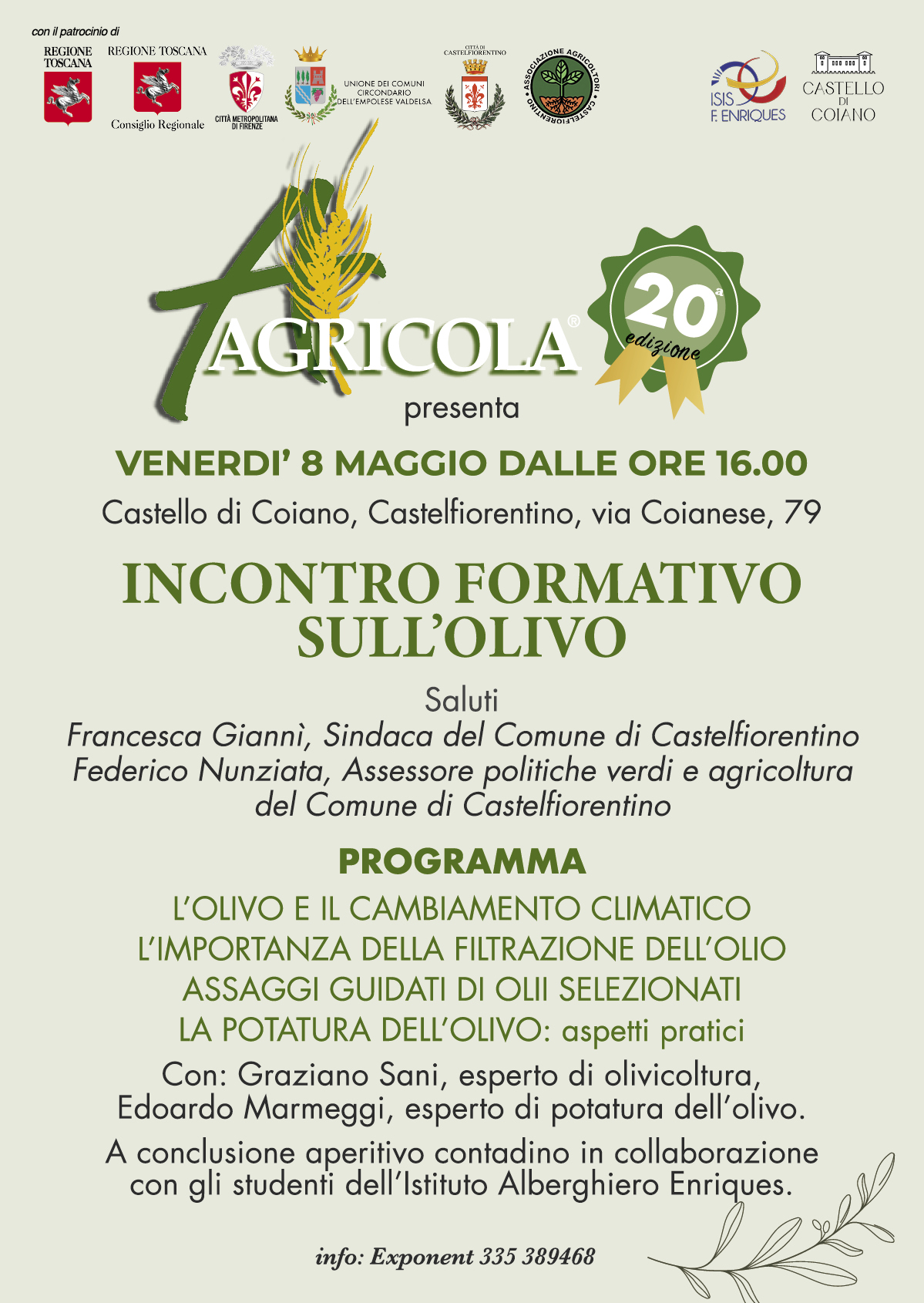 Programma incontro Castello di Coiano