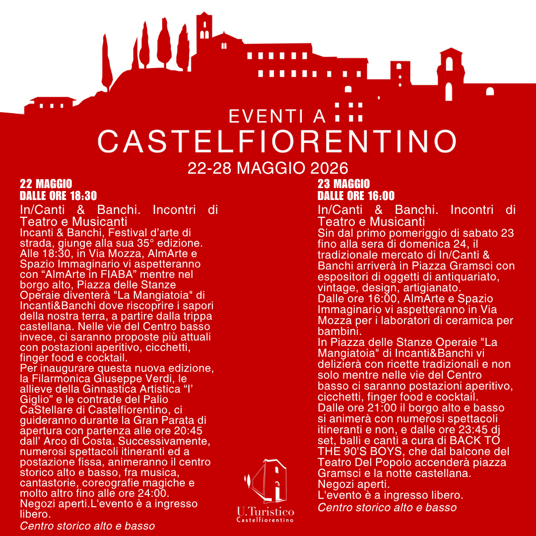 Newsletter eventi a Castelfiorentino 22 - 28 maggio 2026 - pag. 1