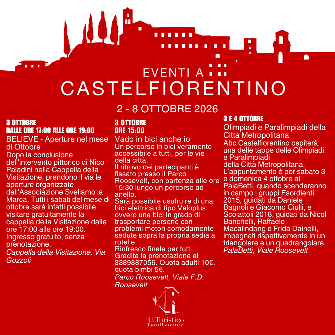 Newsletter Eventi a Castelfiorentino 2 - 8 ottobre 2026 - Pag. 1