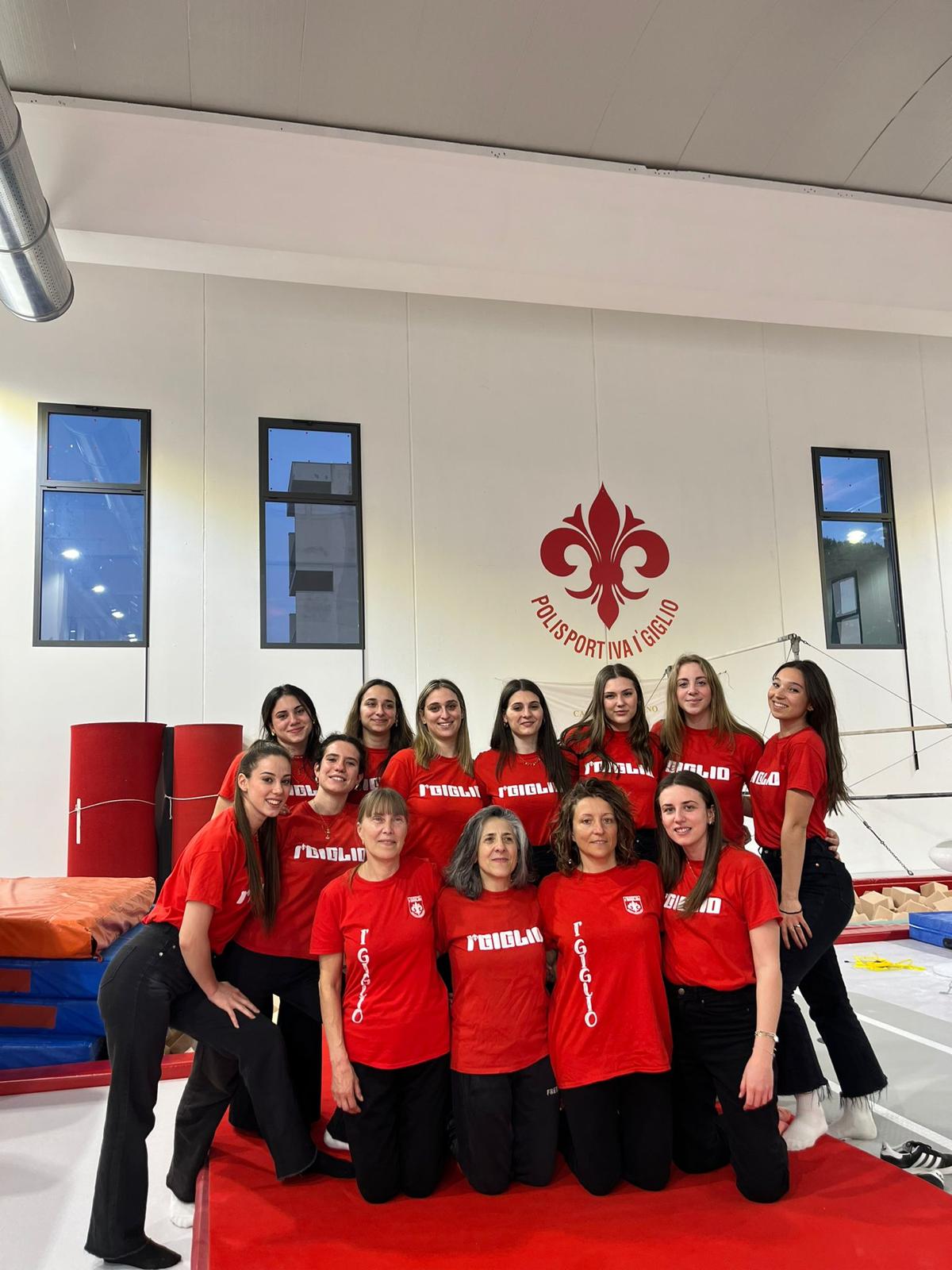 il team di ginnastica artistica della Polisportiva I' Giglio