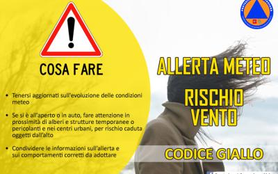Logo allerta meteo gialla rischio vento