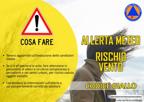 Logo allerta meteo gialla rischio vento