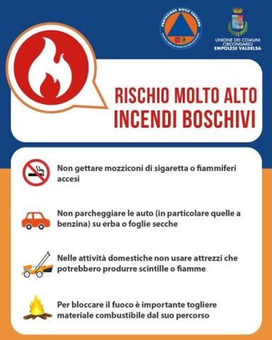 Allerta rischio incendi MOLTO ALTO
