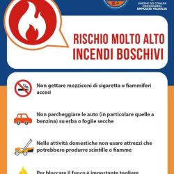 Allerta rischio incendi MOLTO ALTO